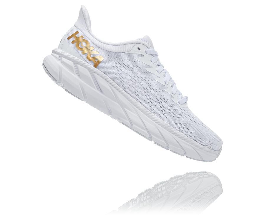Hoka One One Mens Running Shoes - Clifton 7 - White - DZYX85791